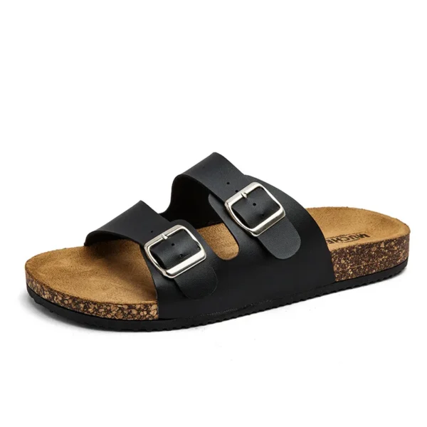 Fashion Sandals with Adjustable Buckle Straps Trendy 2025 - Black